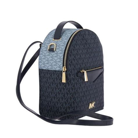 michael kors triangled black and blue diamond backpack|Michael Kors belt backpack.